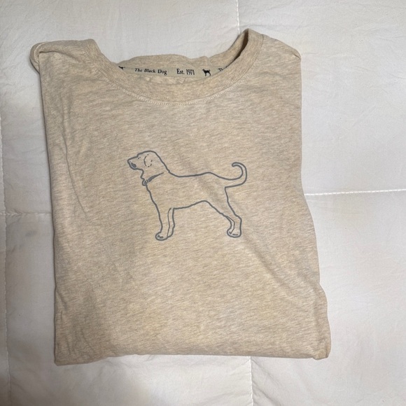 The Black Dog Beige Tee with Dog Silhouette